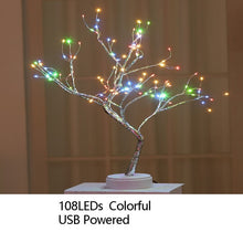 Load image into Gallery viewer, Night Light Home Decoration Bonsai Style Party Cherry Tree Shape LED Light DIY Firework Christmas Gift Plants Switch Copper