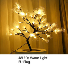 Load image into Gallery viewer, Night Light Home Decoration Bonsai Style Party Cherry Tree Shape LED Light DIY Firework Christmas Gift Plants Switch Copper